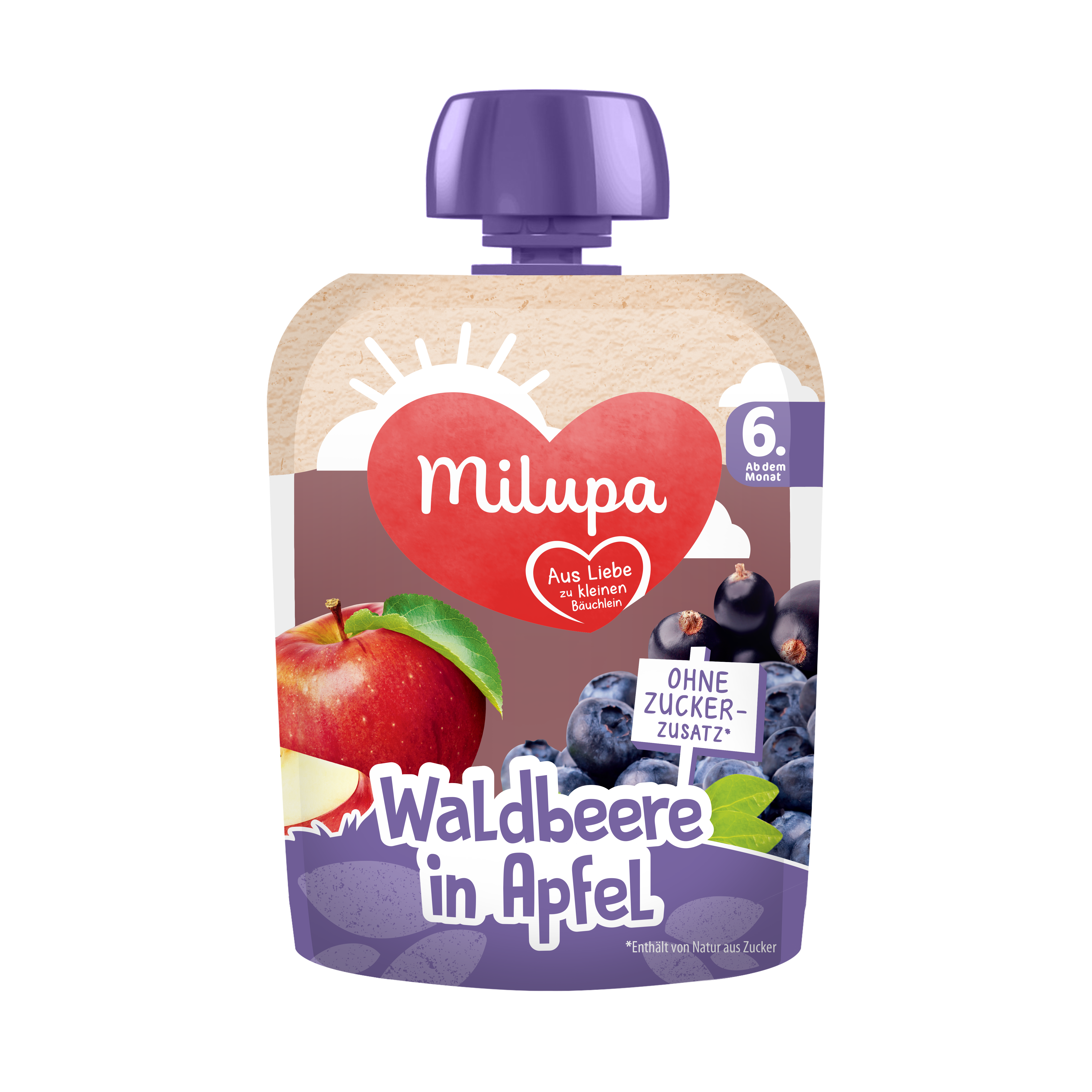 Quetschbeutel Waldbeere in Apfel