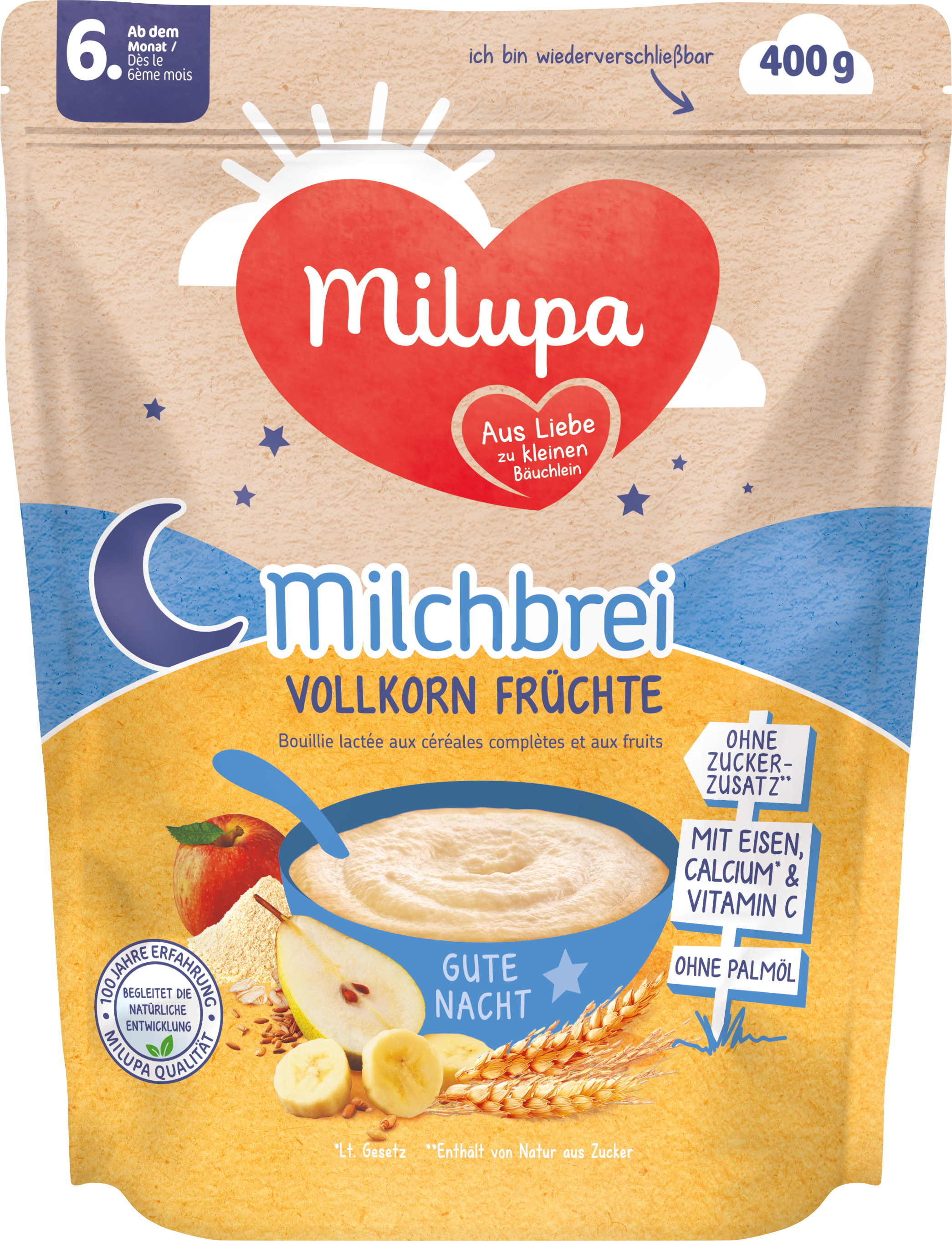 Milupa Milchbrei Vollkorn Früchte